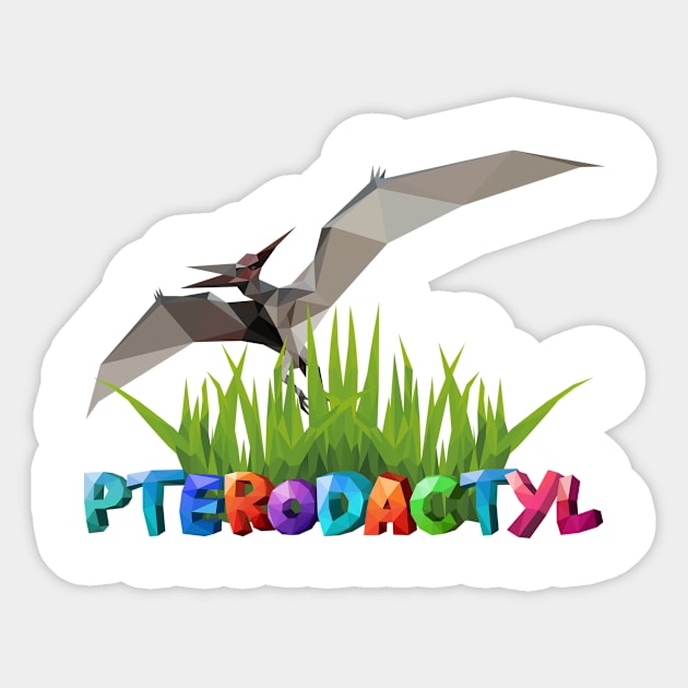 Pterodactyl Dinosaur Sticker by DimDom